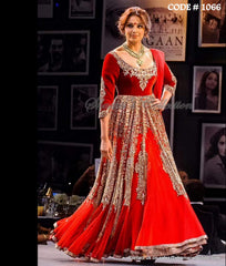 1066 Bipasha Basu's red anarkali gown