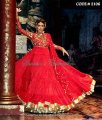 2106 Red anarkali gown