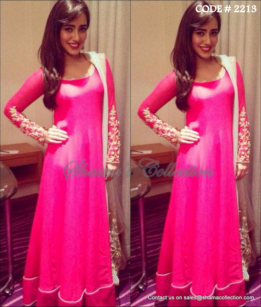2213 Neha Sharma's hot pink anarkali gown