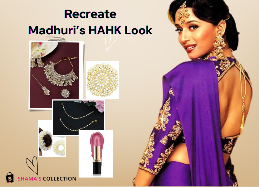 ✨ Recreate Madhuri Dixit’s “Didi Tera Devar Deewana” Look – Full Styling Guide 💜