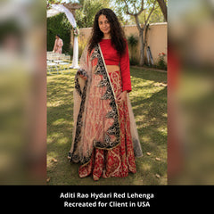 1038 Aditi Rao Hydari's red bridal lehenga Outfit Sets