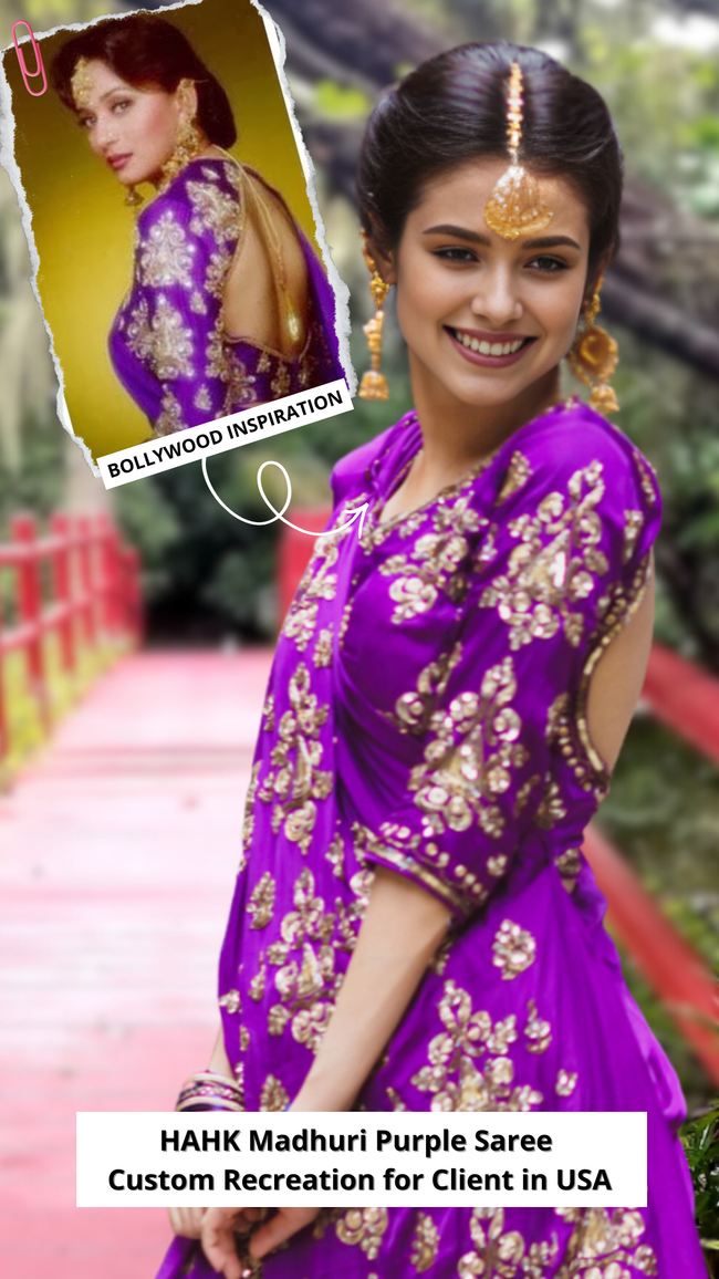 Hum Aapke Hai Koun Madhuri Dixit Inspire purple saree