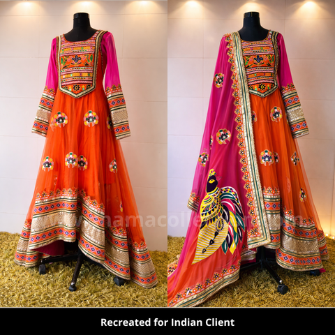 2216 Sushmita Sen's kutchi fishtail anarkali Outfit Sets