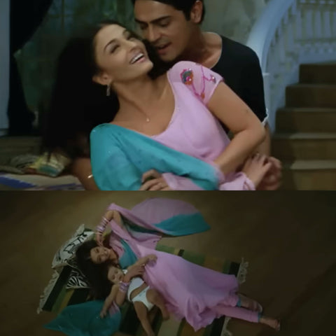 2447 Aishwarya Rai Bachchan's Pink Blue Anarkali in Dil Chura Le Song from Dil ka Rishta Movie