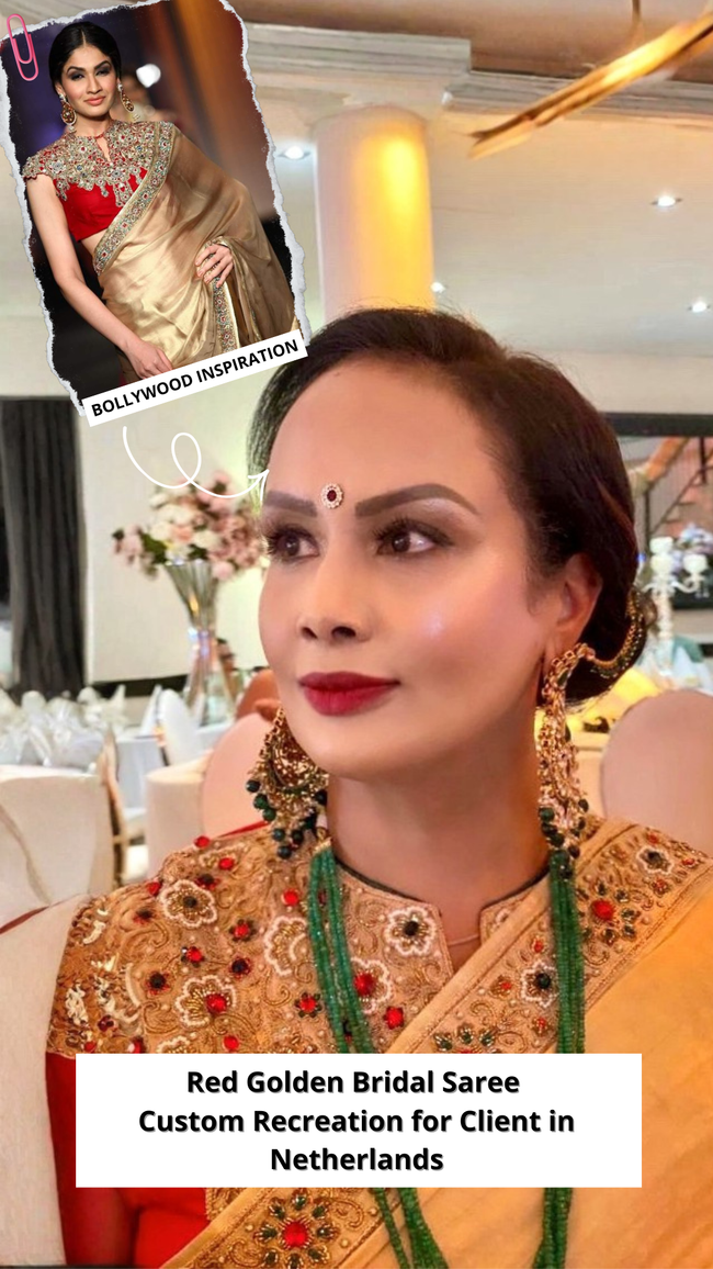 Red Golden Bridal Saree from Fashion Week