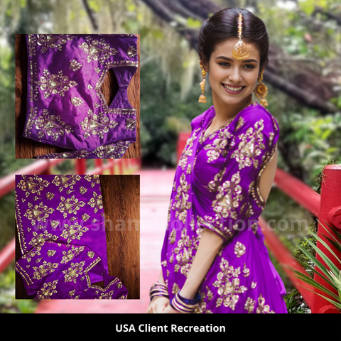 3081 Madhuri Dixit's Hum Aapke Hain Koun - Didi Tera Devar Deewana Purple saree outfit set