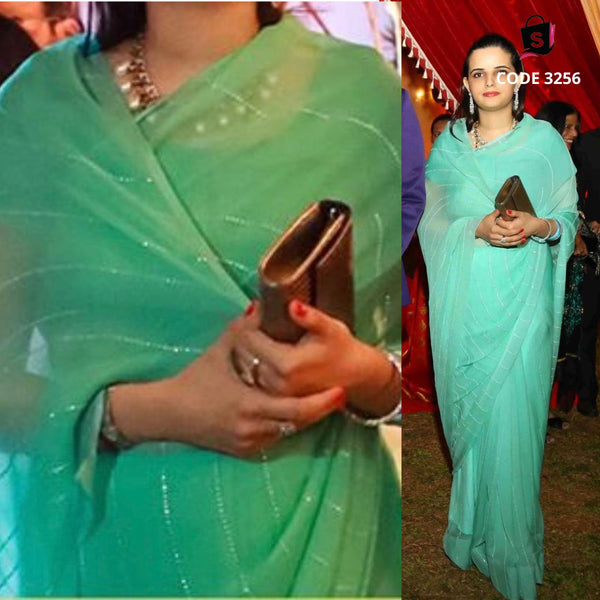 3256 Her Highness in Sea Green Saree