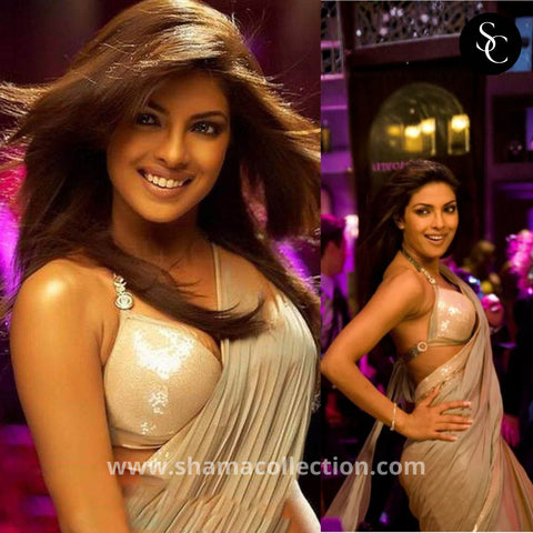 3260 Priyanka Chopra's Grey Saree from Desi Girl Song - Dostana Movie