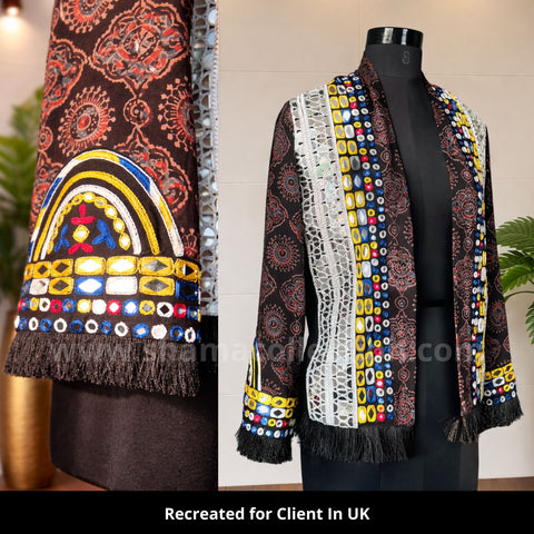 5111 Warina hussain's Black Gamthi Jacket from Loveyatri outfit set