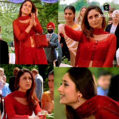 5142 Kareena Kapoor's Maroon Indowestern 4 Piece Suit from Kabhi Khushi Kabhie Gham