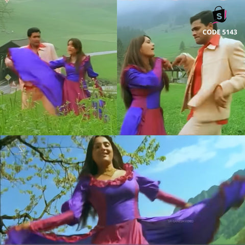 5143 Ramya Pink Purple Gown in Jinu Jinugo Jena Hai Song from Kanti Movie