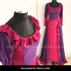 5143 Ramya Pink Purple Gown in Jinu Jinugo Jena Hai Song from Kanti Movie