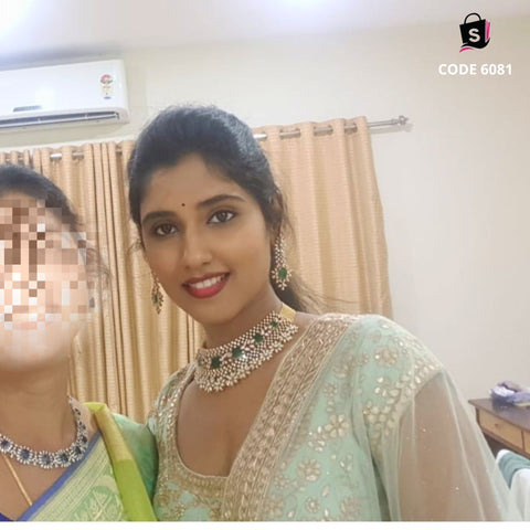 6081 Mint Straight Fit Suit Set with Gota Patti Enbroidery