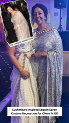 3025 Sushmita Sen's white sequin saree outfit set