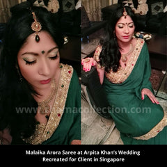 3146 Malaika Arora's Bejeweled Emerald Green Saree (Seema Khan Inspired) outfit set