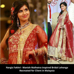 1002 Nargis Fakhri's pink anarkali lehenga Outfit Sets