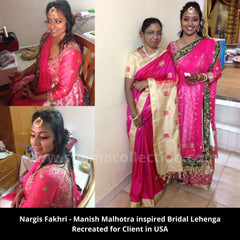 1002 Nargis Fakhri's pink anarkali lehenga Outfit Sets