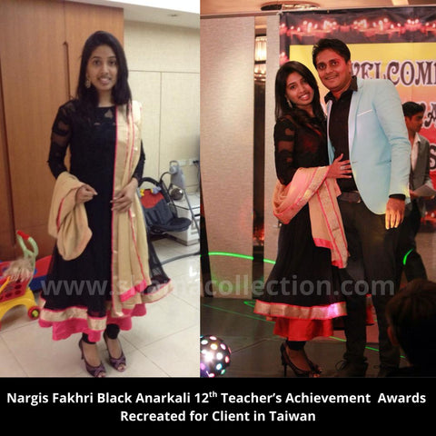 2046 Nargis Fakhri's black anarkali Outfit Sets