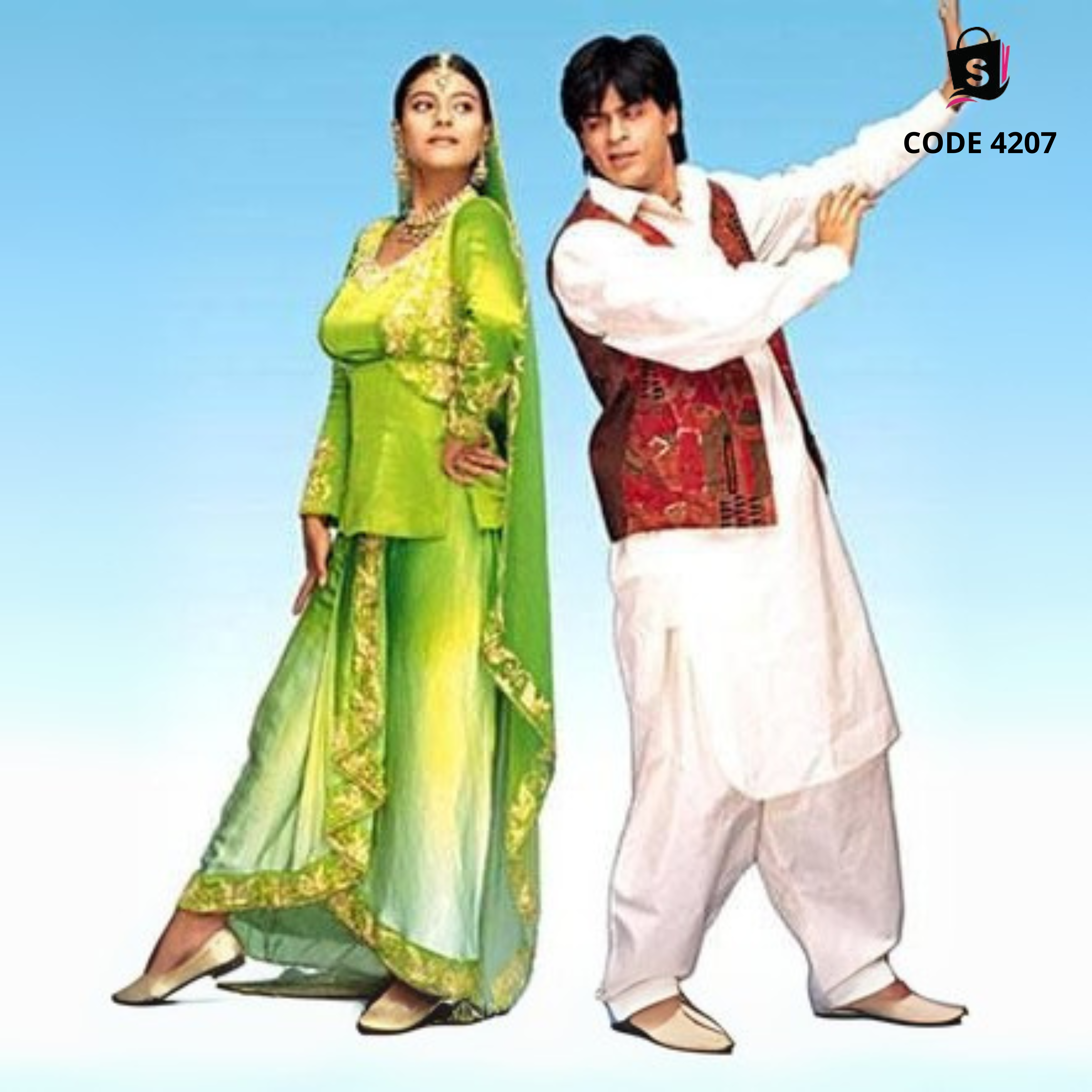 4207 Kajol's Green Lehenga from Mehndi Laga ke rakhna song of Dilwale Shama's Collection 4207 Kajol's Green Lehenga from Mehndi Laga ke rakhna song of Dilwale Shama's Collection