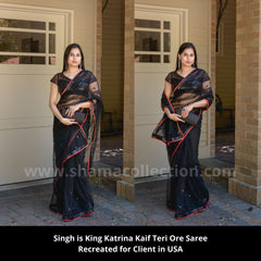 3053 Katrina Kaif's Teri Ore black saree outfit set