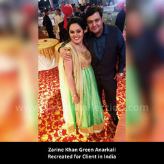2252 Zarine Khan's ombre green anarkali  Outfit Sets