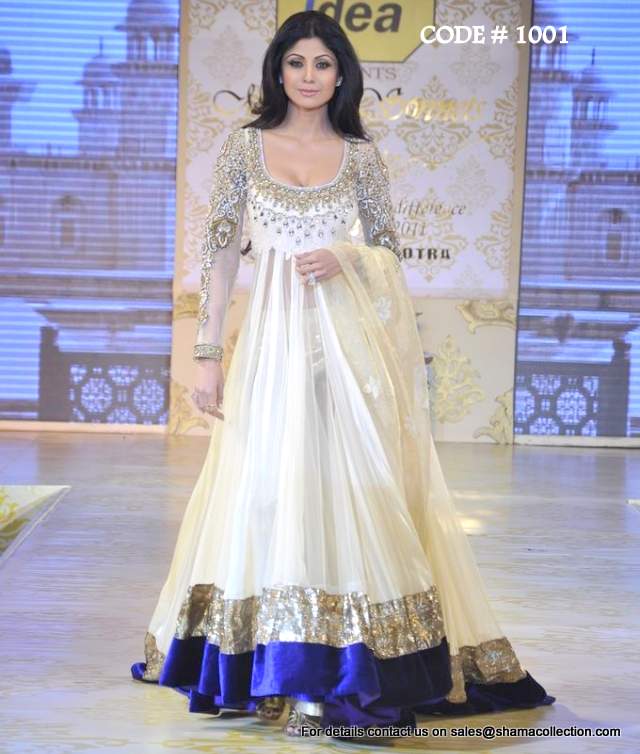 HOT White Anarkali Lehenga 1001 Shilpa Shetty's White Anarkali
