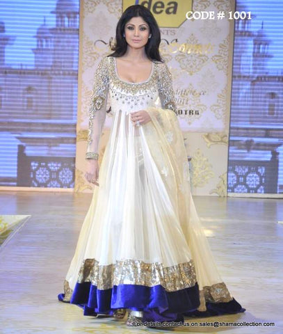 white anarkali lehenga