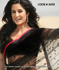 3053 Katrina Kaif's Teri Ore black saree