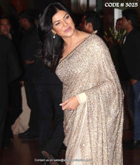 3025 Sushmita Sen's white sequin saree