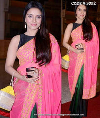 3052 Asin's pink-green saree