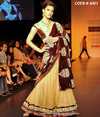 4001 Beige-brown lehenga