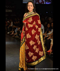 3013 Hema Malini's maroon-mustard saree