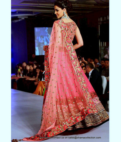 1050 Genelia D'souza pink bridal lehenga