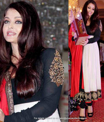 2093 Aishwarya Rai Bachchan's red-white-black anarkali