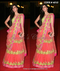 4010 Nishka Lulla's orange-pink-green lehenga