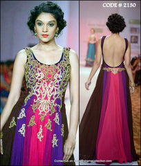 2130 Pink-purple ombre anarkali gown
