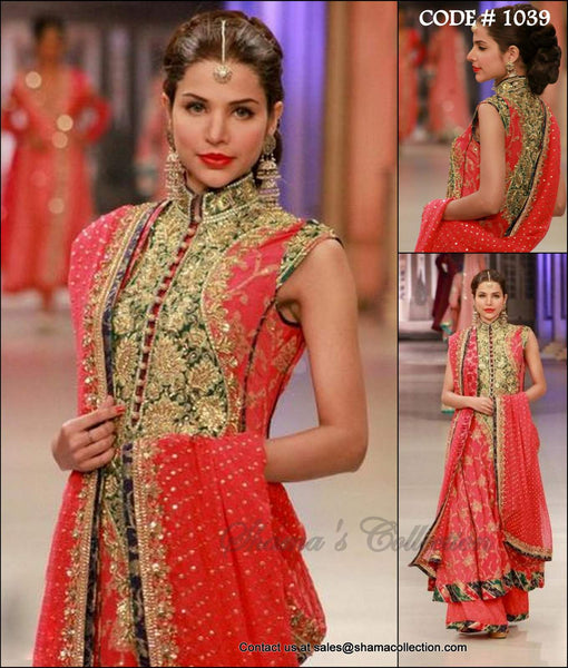 1039 Red bridal sharara