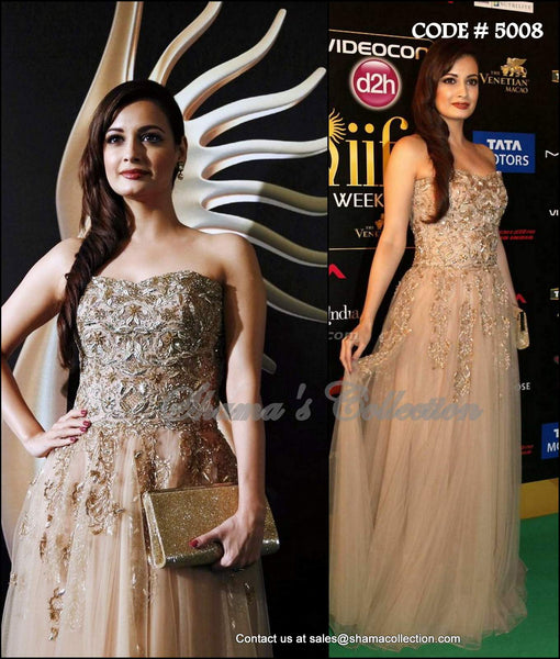 5008 Dia Mirza's beige gown