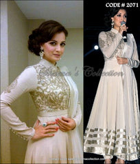 2071 Dia Mirza's ivory white anarkali