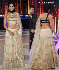 4047 Sonam Kapoor's cream-gold lehenga