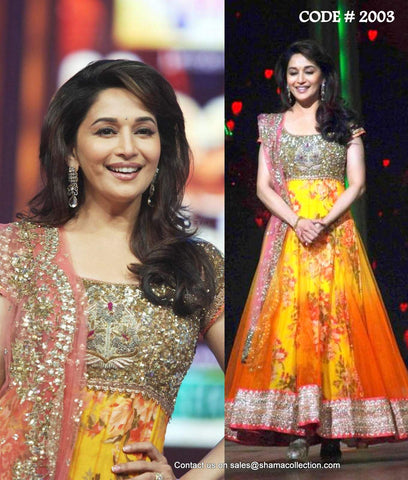 2003 Madhuri Dixit's yellow-orange anarkali