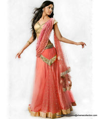 1030 Coral-pink lehenga