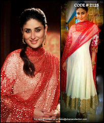 2125 Kareena Kapoor's red-white anarkali