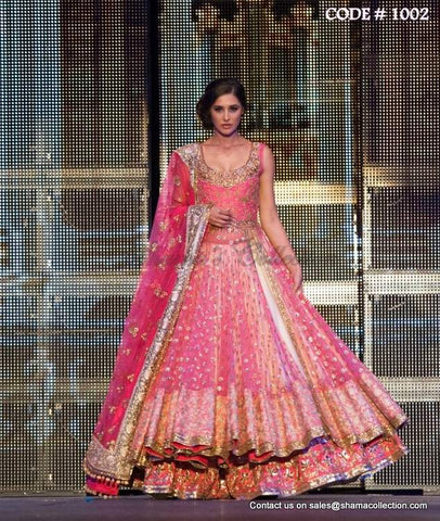 1002 Nargis Fakhri's pink anarkali lehenga