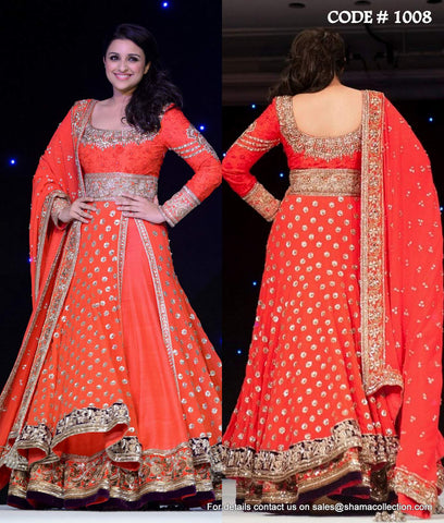 1008 Pareeniti Chopra's red anarkali lehenga