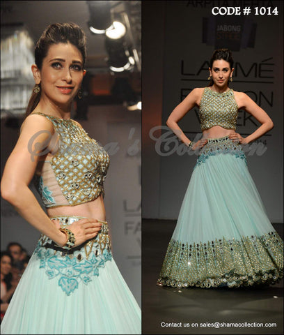 1014 Karisma Kapoor's skyblue bridal lehenga