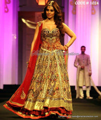 1024 Bipasha Basu's red-gold anarkali lehenga