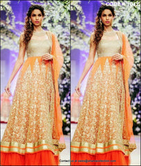 1042 Bridal orange-gold anarkali gown