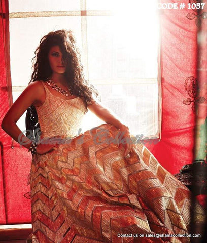 1057 Jacqueline Fernandez's silver-gold lehenga