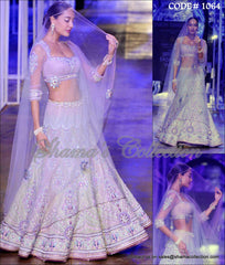 1064 Lisa Haydon's lavender- sky blue lehenga